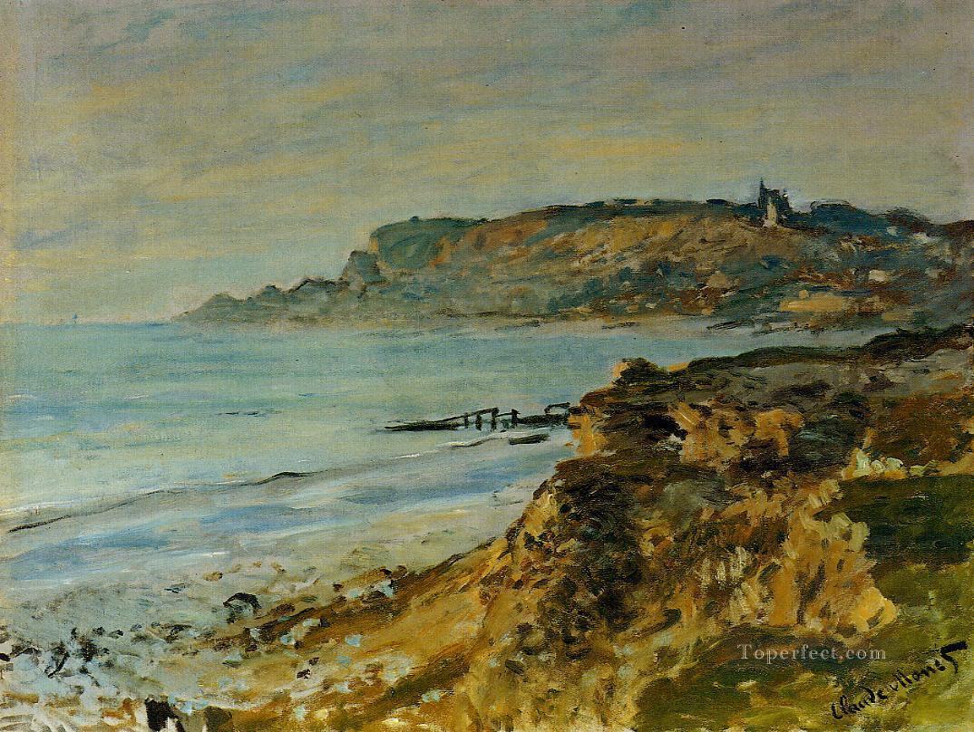 サント・ドレッセ・クロード・モネ・ビーチの崖油絵